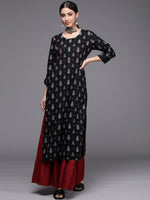 Thumbnail for Varanga Women Printed Kurta With Kantha Stitch Details - Distacart