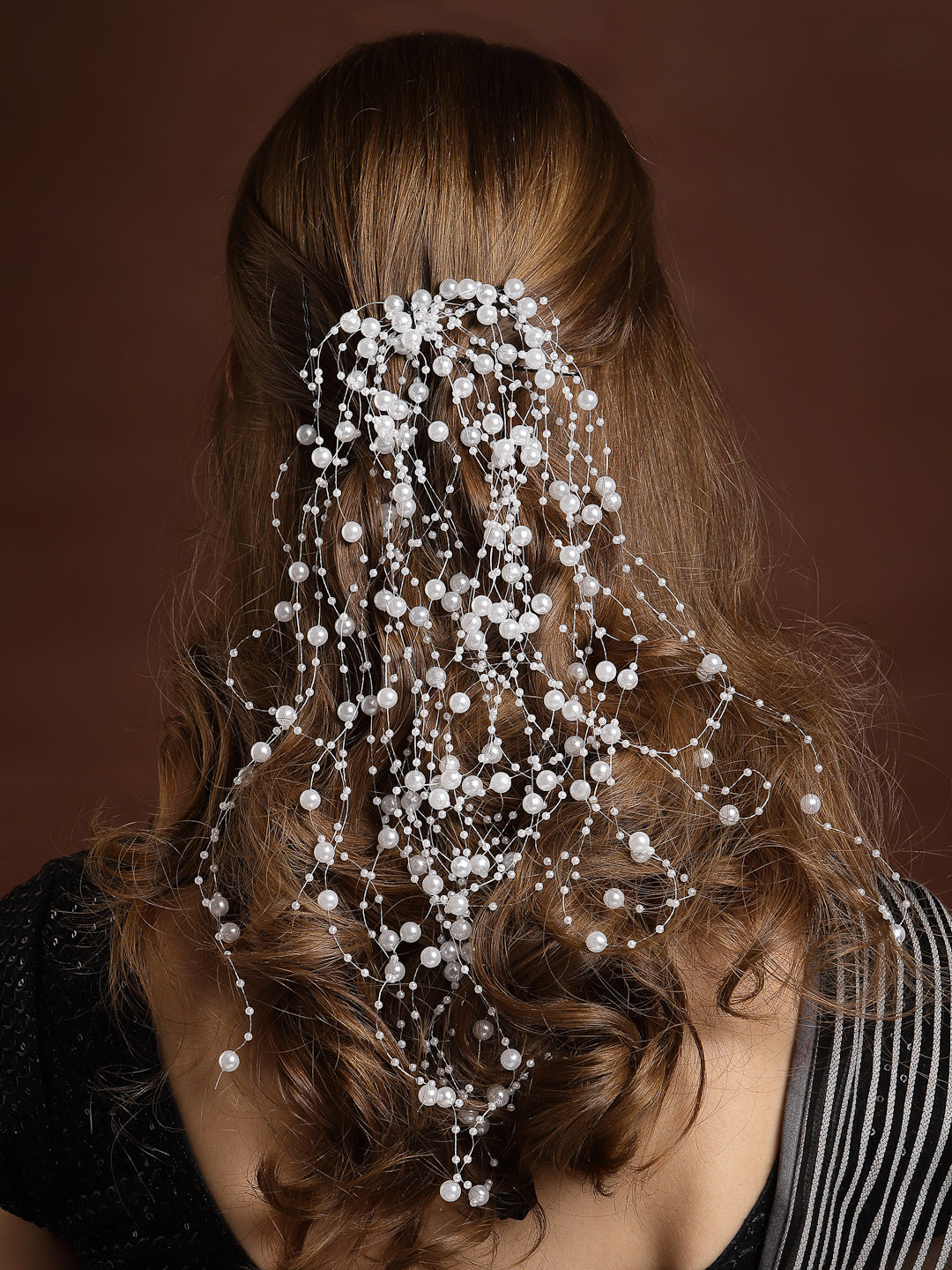 Panash Women White Pearls Embellished Tiara - Distacart