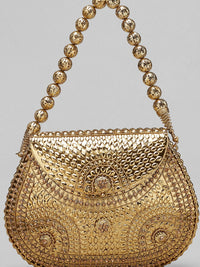 Thumbnail for Rubans Gold-Toned Embellished Purse Clutch - Distacart