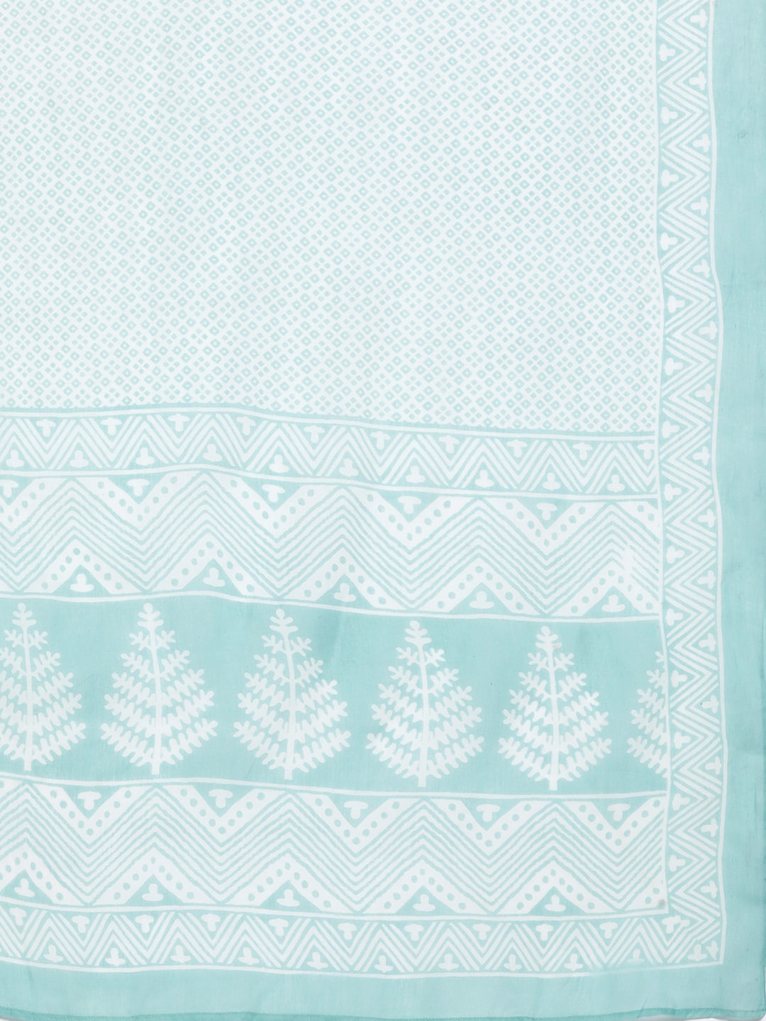 HERE&NOW Women Turquoise Blue Floral Printed Pure Cotton Kurta with Palazzos & With Dupatta - Distacart