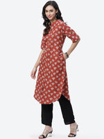 Thumbnail for Biba Women Red Ethnic Motifs Printed Kurta - Distacart
