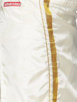 Thumbnail for Sethukrishna Boys Blue & White Shirt with Veshti Set - Distacart