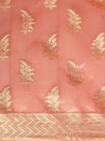 Thumbnail for Mitera Pink & Gold-Toned Ethnic Motifs Zari Organza Kanjeevaram Saree - Distacart