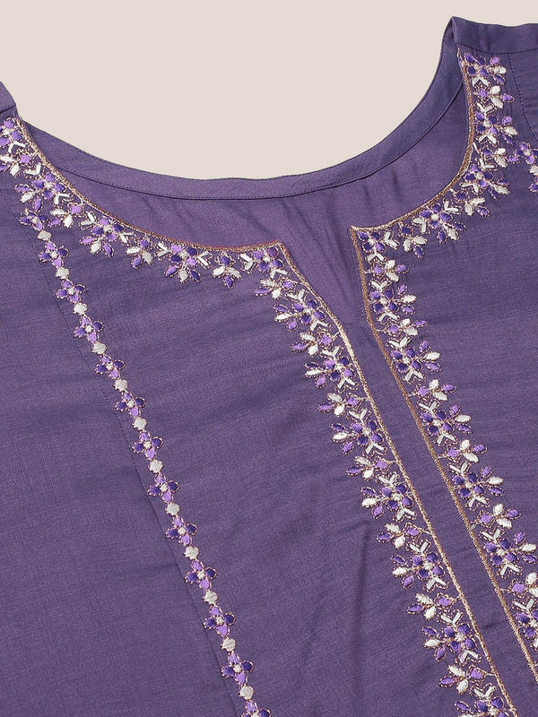Kalini Plus Size Floral Embroidered Kurta With Trousers & Dupatta - Distacart