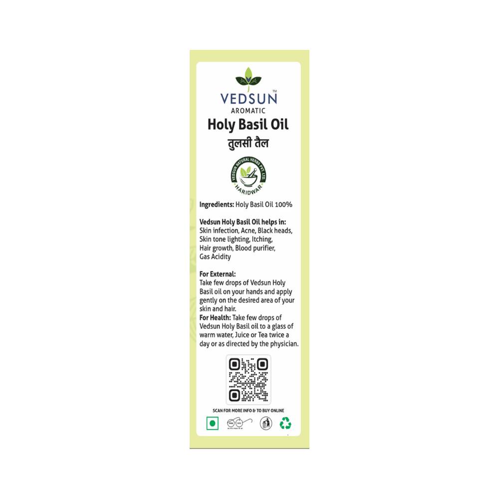 Vedsun Naturals Tulsi/Holy Basil Oil Pure & Organic for Skin - Distacart