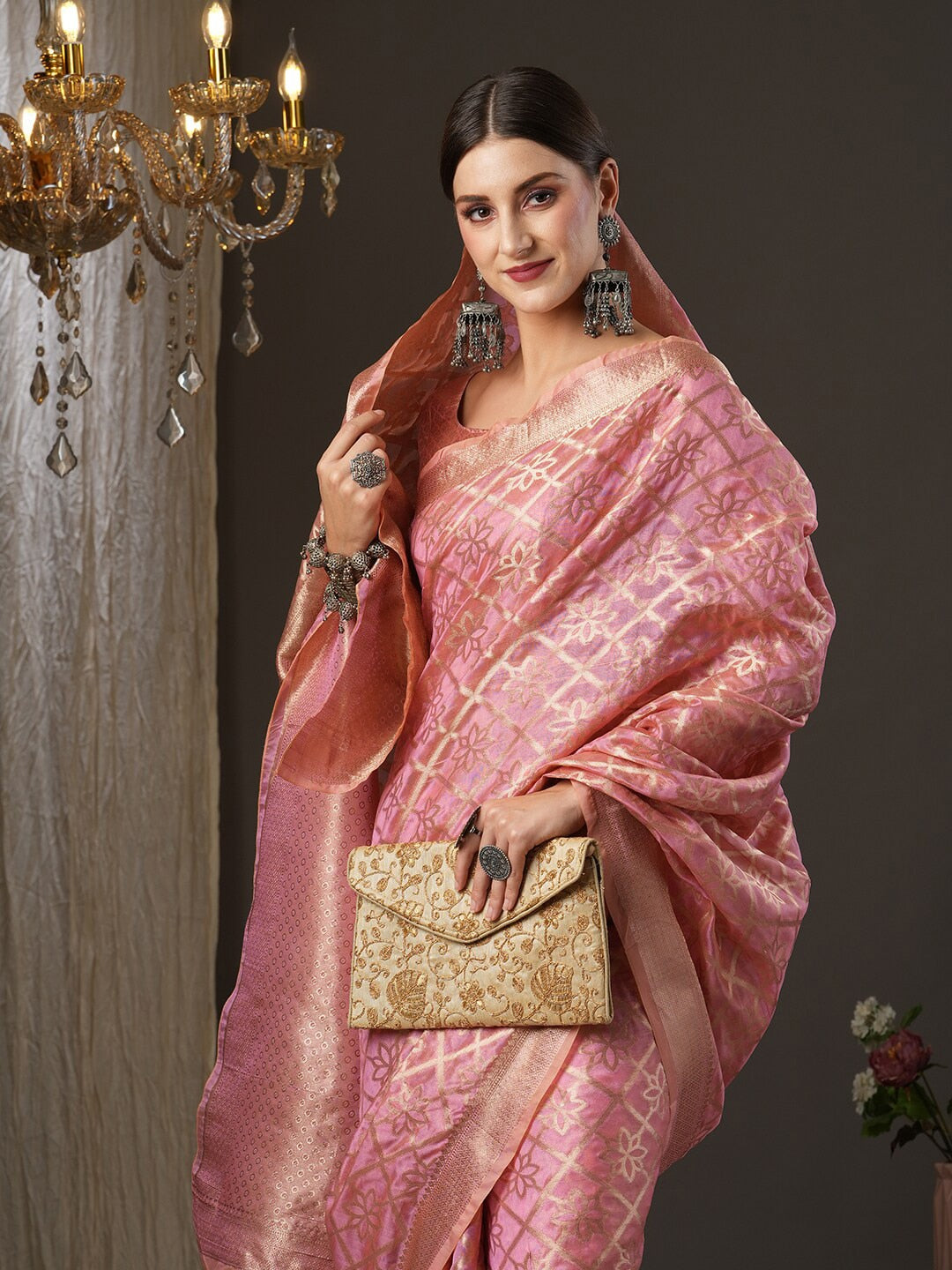 Saree Mall Ethnic Motifs Woven Design Zari Banarasi Traditional Sarees - Distacart