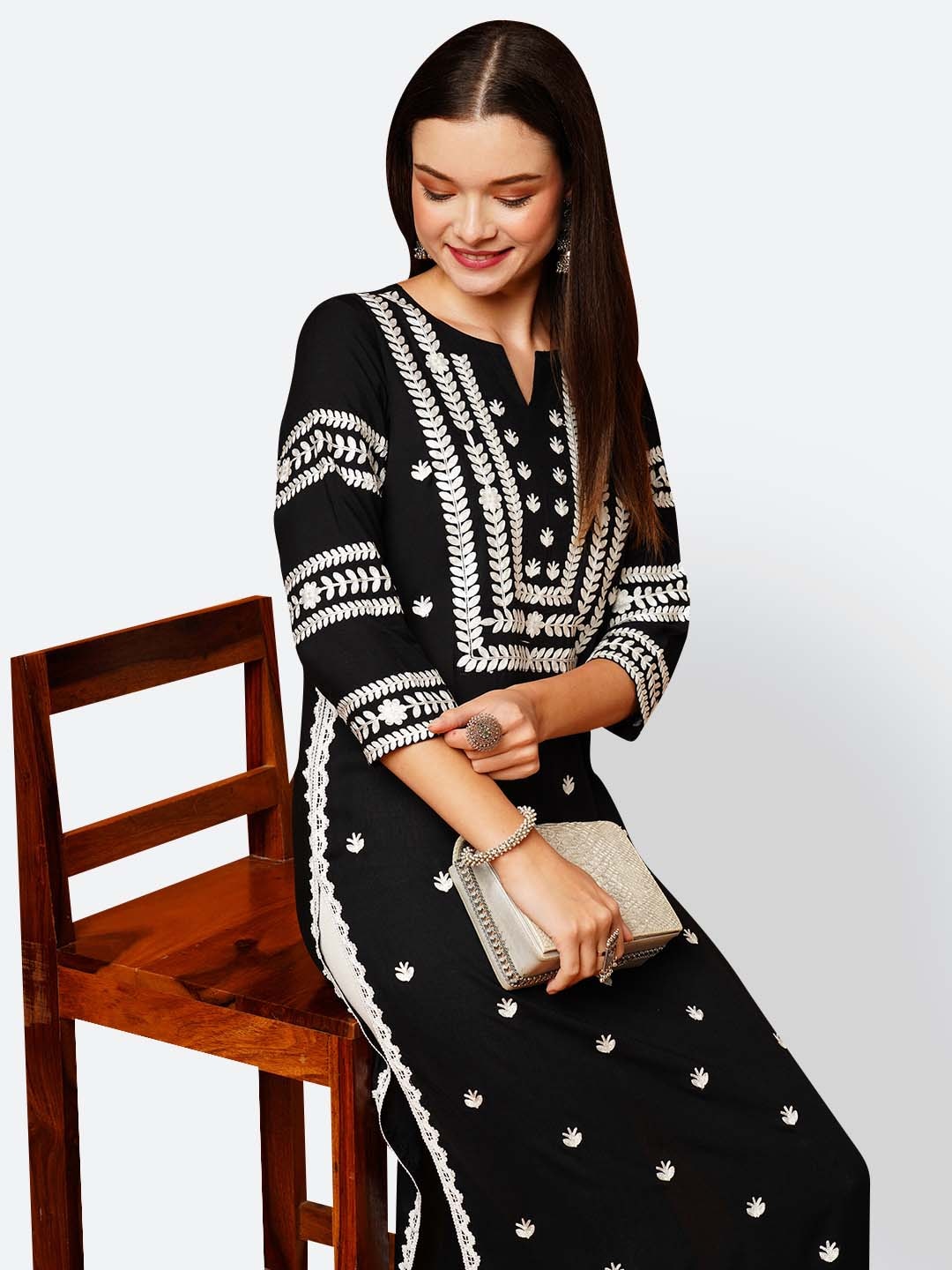 Kalini Ethnic Motifs Embroidered Kurta - Distacart