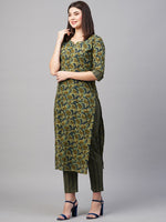 Thumbnail for Kalini Paisley Printed Notched Neck Kurta With Trousers - Distacart