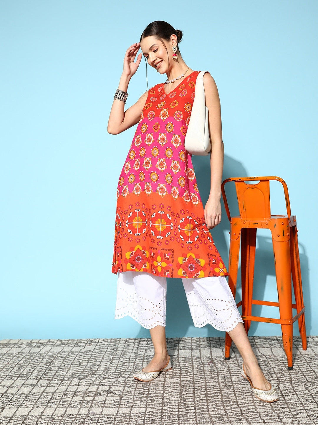 Sangria Women Ethnic Motifs Printed Kurta - Distacart