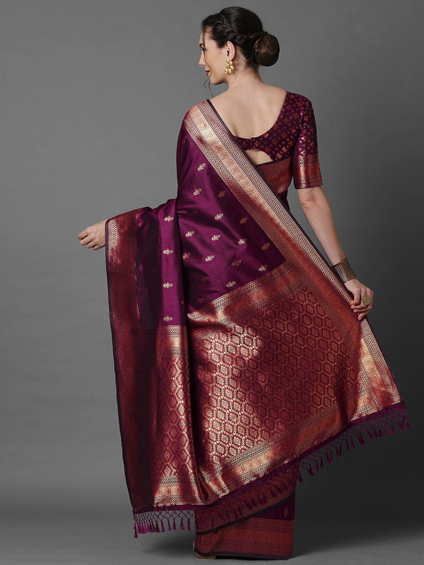 Mitera Woven Design Zari Silk Blend Banarasi Saree - Distacart