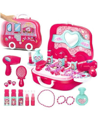 Thumbnail for Sardar Ji Ki Dukan Beauty Make Up Case And Cosmetic Set Suitcase With Makeup Accessories For Children Girls- Pink,Plastic,Pack Of 1 Set - Distacart