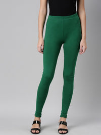 Thumbnail for Souchii Green Solid Slim-Fit Leggings - Distacart