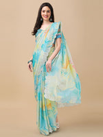 Thumbnail for Mitera Blue & Blue Tie and Dye Beads and Stones Saree - Distacart