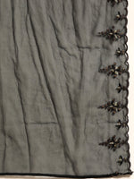 Thumbnail for Sangria Women Grey Ethnic Motifs Embroidered Pure Cotton Kurta with Trousers & With Dupatta - Distacart