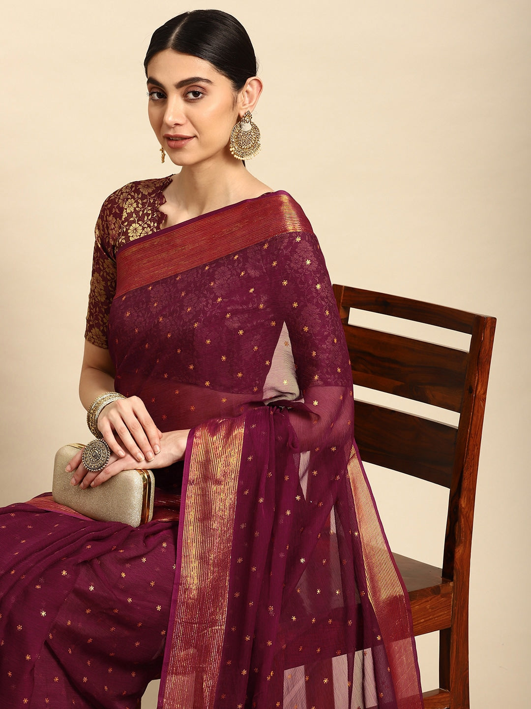 Mitera Floral Printed Pure Chiffon Saree - Distacart