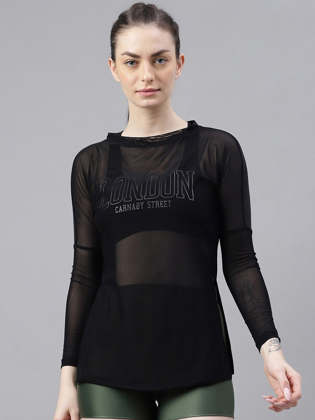 MKH Typography Printed Long Sleeves Dri-FIT Relaxed Fit Sports T-shirt - Distacart