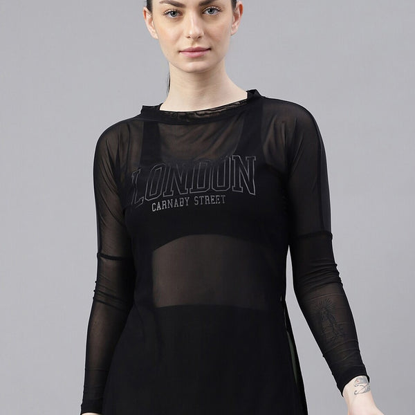 MKH Typography Printed Long Sleeves Dri-FIT Relaxed Fit Sports T-shirt - Distacart