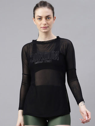 MKH Typography Printed Long Sleeves Dri-FIT Relaxed Fit Sports T-shirt - Distacart