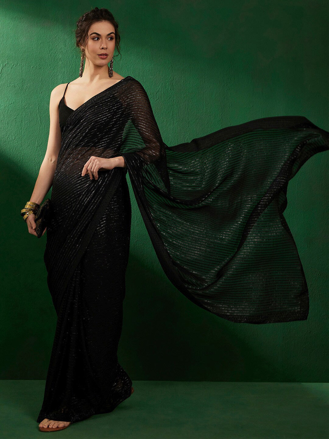 Sangria Embellished Party Wear Saree - Distacart