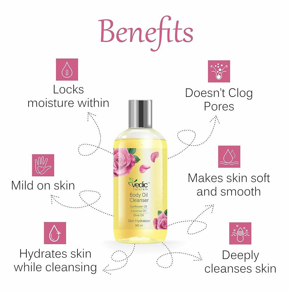 Vedic Naturals Organic Body Oil Cleanser Shower Oil (Body Wash) - Distacart