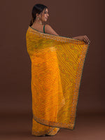 Thumbnail for Koskii Yellow & Red Bandhani Gotta Patti Bandhani Saree - Distacart