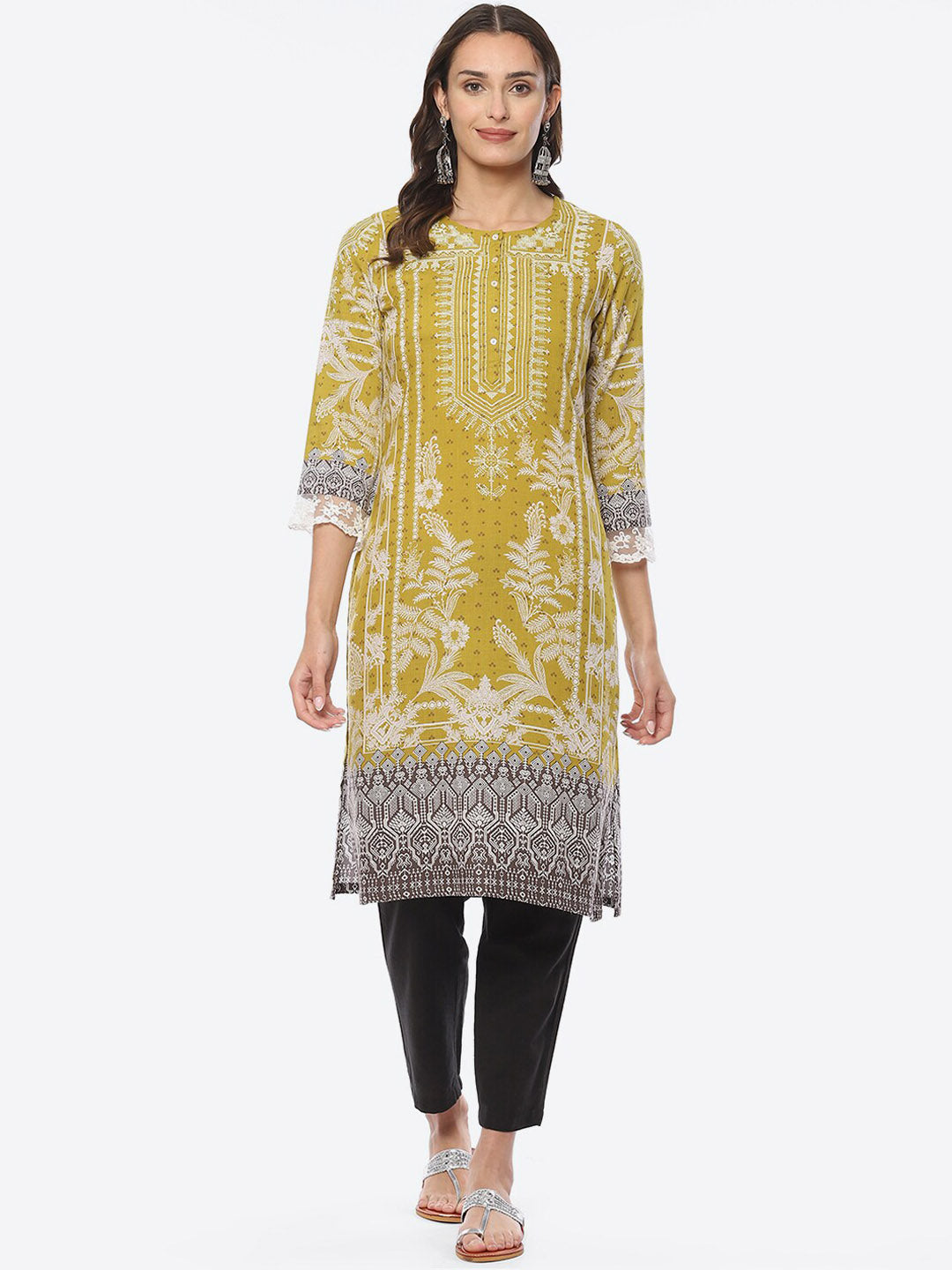 Biba Women Ethnic Motifs Printed Kurta - Distacart