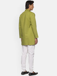 Thumbnail for Sethukrishna Green Pure Cotton Kurta with Pyjamas For Men - Distacart