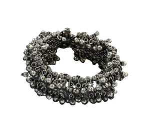 Mominos Fashion Oxidised Silver-Plated Openable Bracelet with Ghungroo (MF0513)