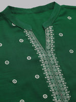Thumbnail for Kalini Women Green Ethnic Motifs Embroidered Thread Work Kurta - Distacart