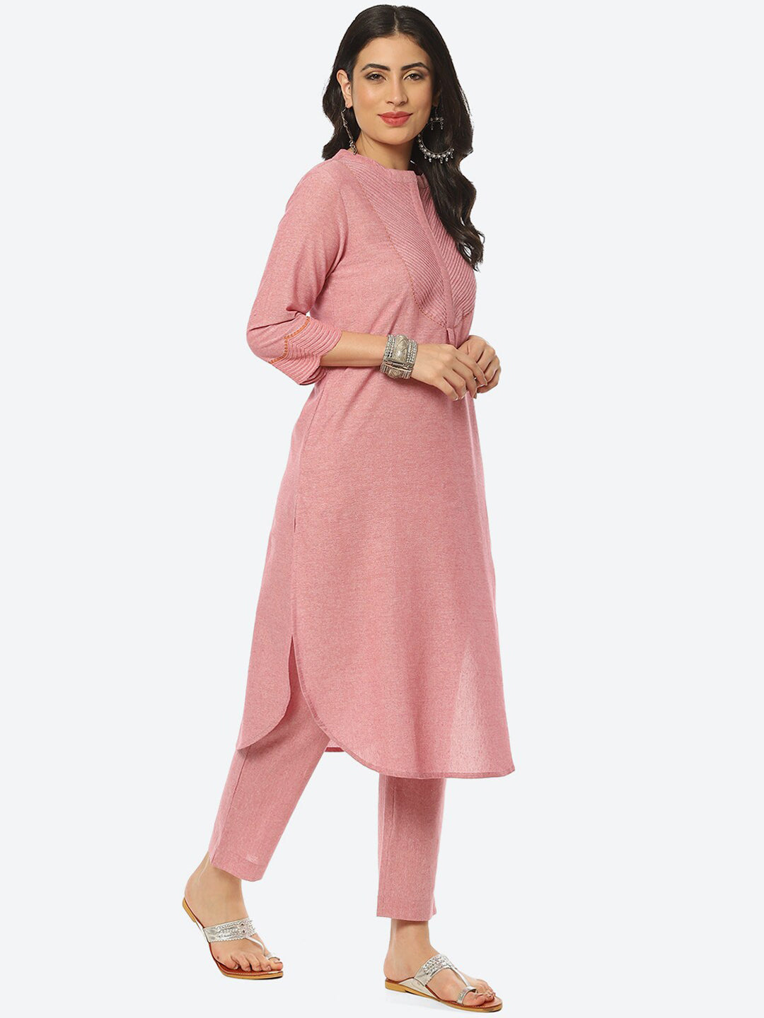 Biba Women Self Design Kurta with Trousers - Distacart