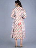 Thumbnail for Kalini Women Beige Floral Printed Flared Sleeves Kurta - Distacart