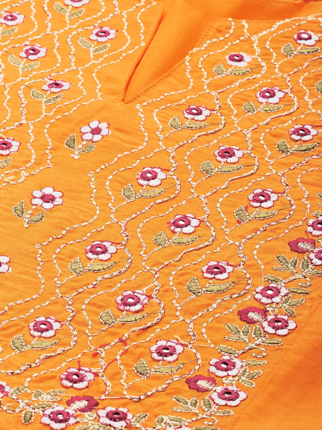 HERE&NOW Women Yellow Embroidered Kurta with Trousers & With Dupatta - Distacart