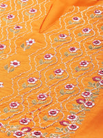 Thumbnail for HERE&NOW Women Yellow Embroidered Kurta with Trousers & With Dupatta - Distacart