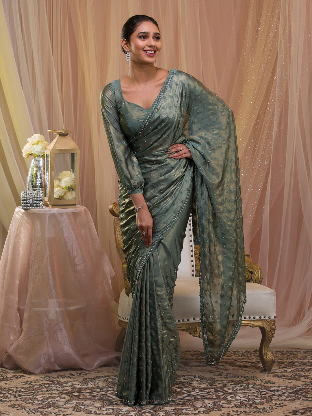 Koskii Embellished Embroidered Saree - Distacart