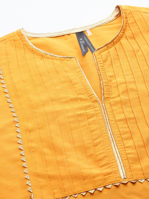 HERE&NOW Yoke Design Gotta Patti Detail Kurta - Distacart