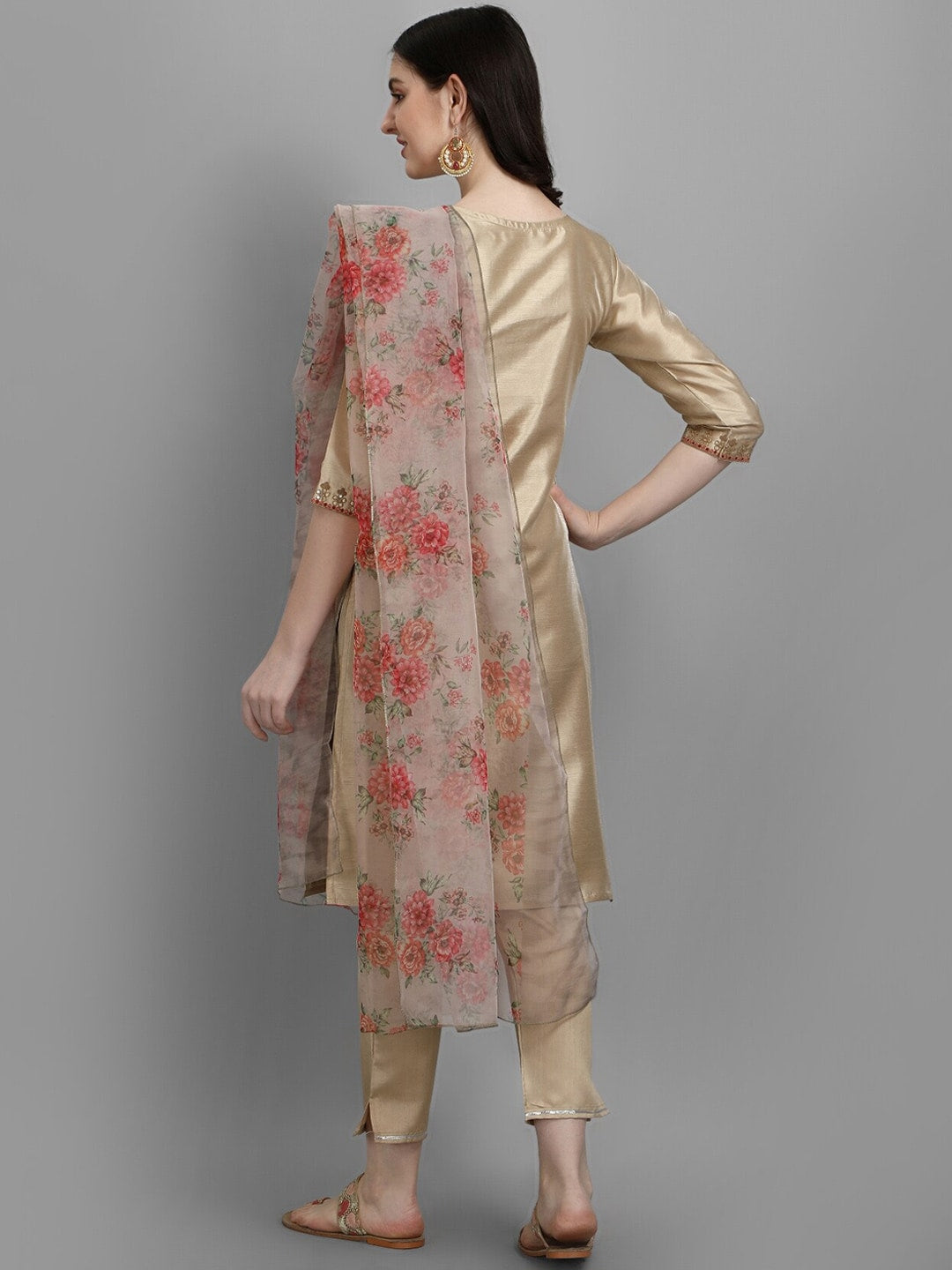 Kalini Ethnic Motifs Embroidered Sequined Kurta with Trousers & Dupatta - Distacart