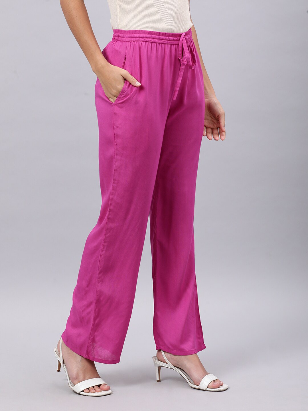 Souchii Mauve Liva Palazzos - Distacart