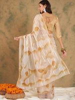 Thumbnail for Sangria Woven Design Organza Sarees - Distacart
