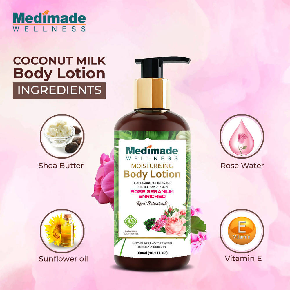Medimade Wellness Rose Geranium Enriched Moisturising Body Lotion - Distacart