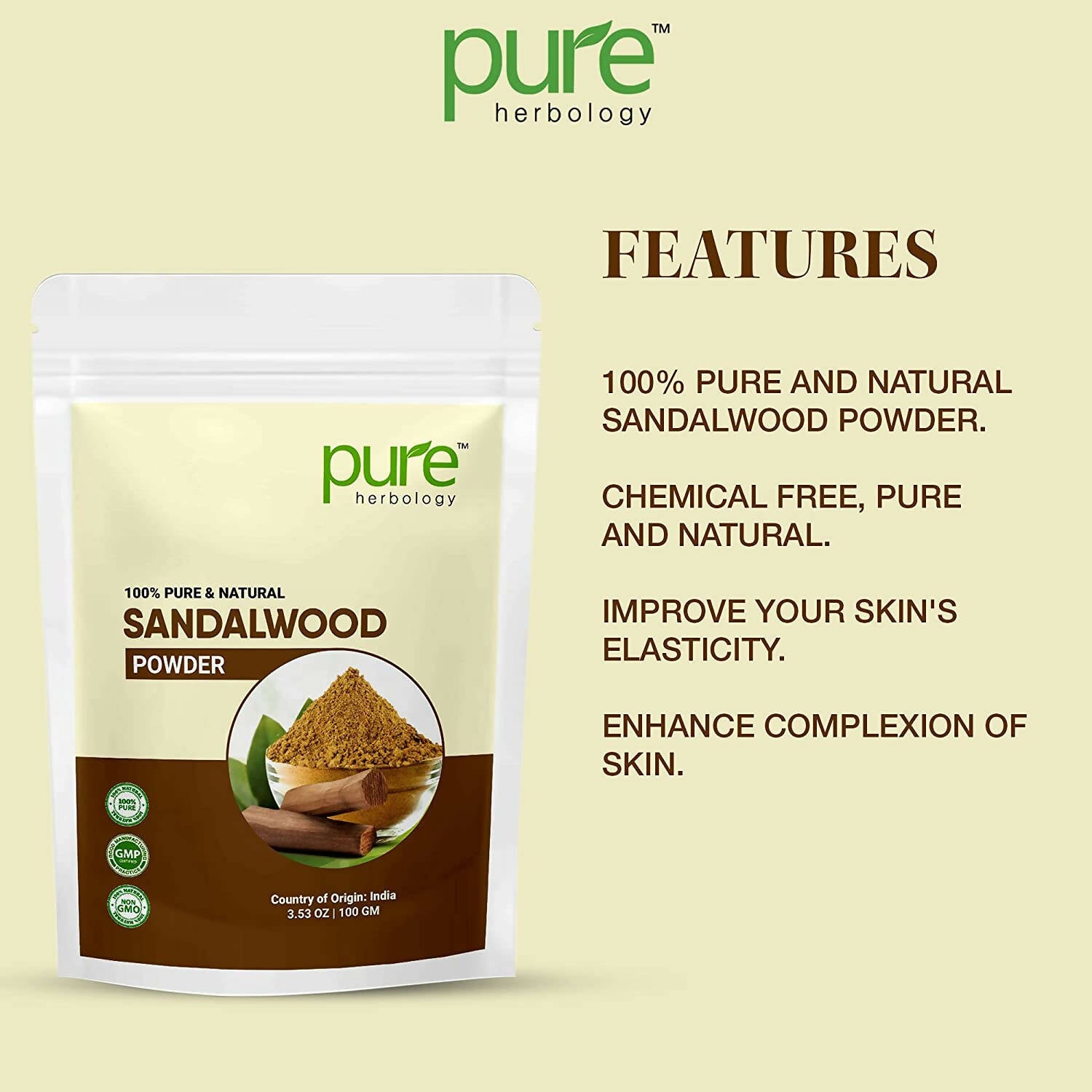 Pure Herbology Sandalwood Powder - Distacart