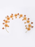 Thumbnail for Panash Women Gold-Toned & Yellow Beaded Tiara - Distacart