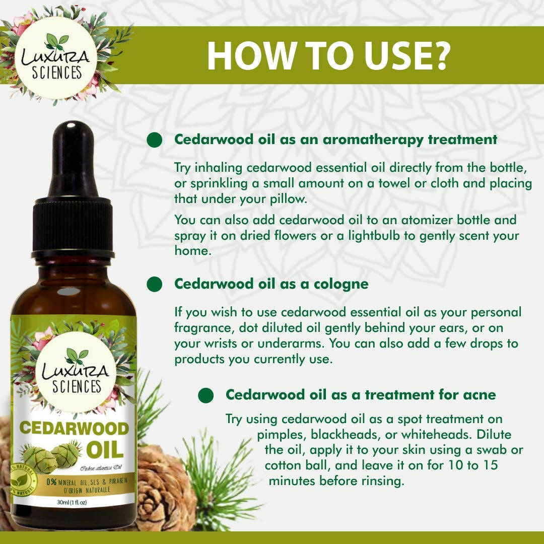 Luxura Sciences Organic Cedarwood Essential Oil - Distacart