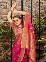 Thumbnail for Kalini Geometric Woven Design Zari Detail Saree - Distacart