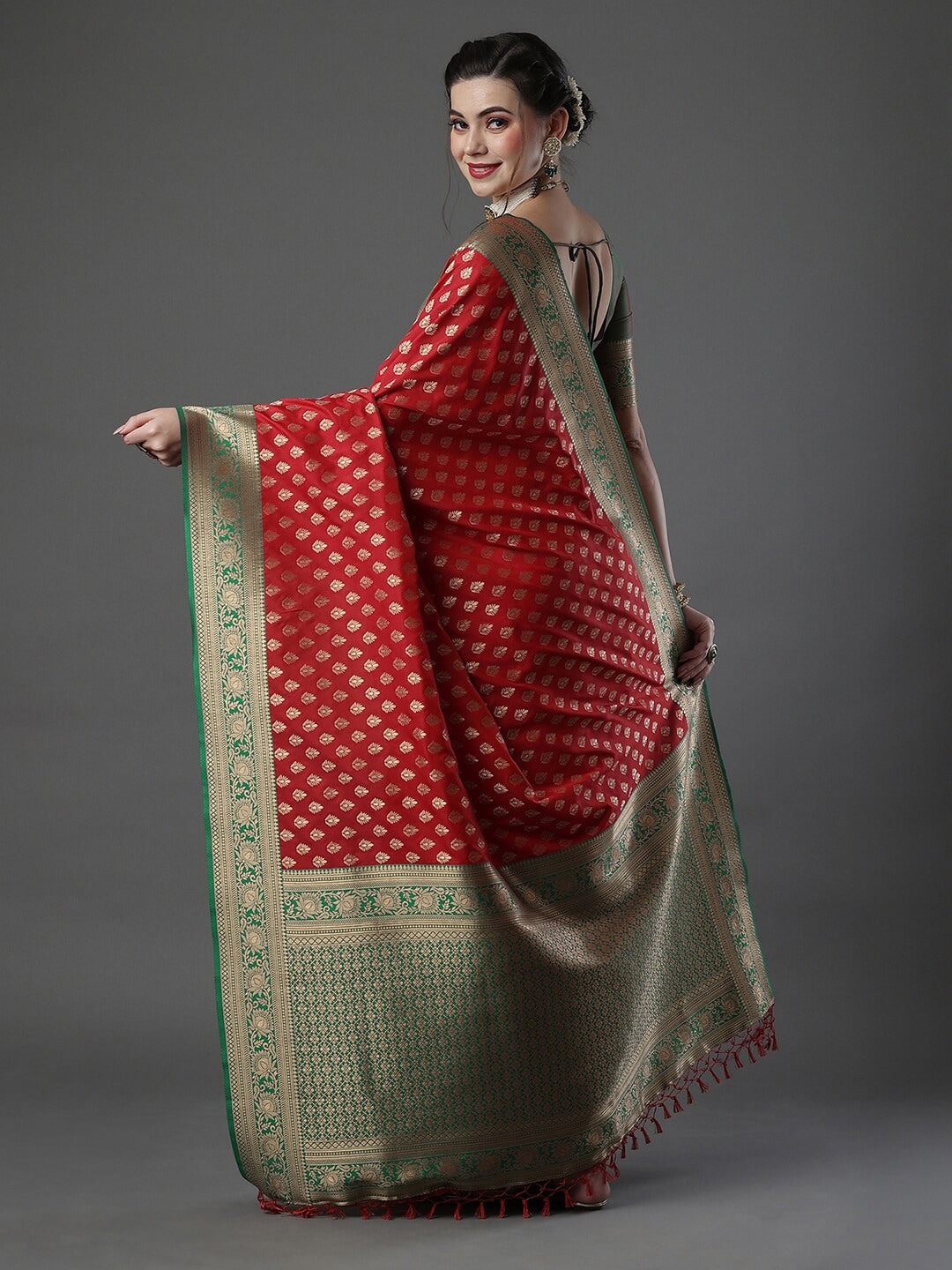 Mitera Woven Design Zari Silk Blend Banarasi Saree - Distacart