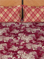 Thumbnail for Story@home Arena Magenta & White Floral Microfiber 180 TC Queen Bedsheet & 2 Pillow Covers - Distacart