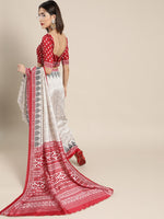 Thumbnail for Saree Mall Geometric Silk Blend Saree with Printed border - Distacart