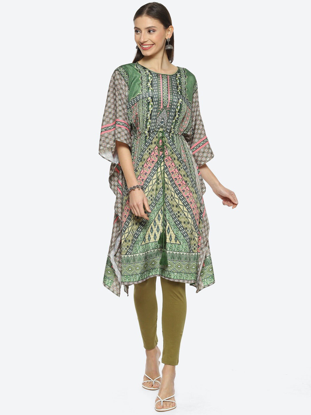 Biba Ethnic Motifs Printed Kurta With Leggings - Distacart
