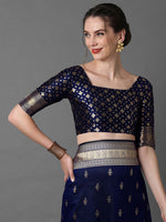 Thumbnail for Mitera Ethnic Motifs Woven Design Zari Banarasi Saree - Distacart