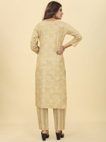 Thumbnail for Kalini Floral Printed Keyhole Neck Kurta With Trousers - Distacart