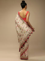 Thumbnail for Sangria Floral Embellished Chiffon Saree - Distacart